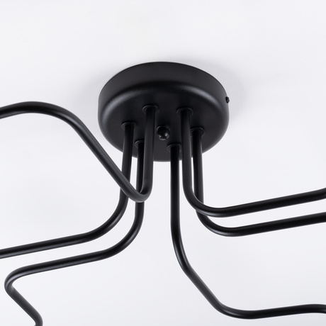 Żyrandol VECTOR 6 czarny + 6X Żarówka LED E27 3000K 7W 760lm