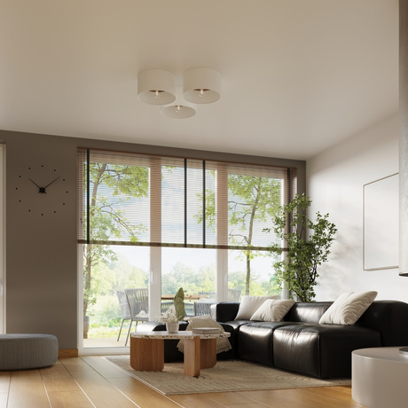 Plafon TELESTO biały/ciemny brąz + 1x Żarówka LED E27 4000K Zimna 7,5W 690lm