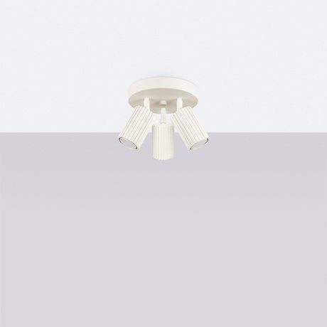 Plafon KARBON 3P beżowy + 3x Żarówka LED GU-10 3000K Ciepła 7W 510lm