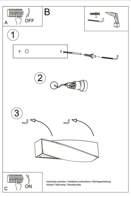 Kinkiet ceramiczny SIGMA biały + 1x Żarówka LED E27 4000K Zimna 7,5W 650lm