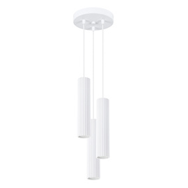Lampa wisząca KARBON 3P biały + 3x Żarówka LED GU-10 3000K Ciepła 7W 510lm