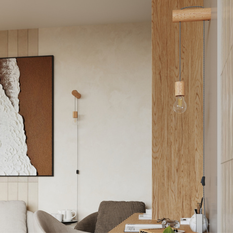 Kinkiet NIMBI E27 z włącznikiem + 1x Żarówka LED E27 3000K Ciepła 7,5W 620lm