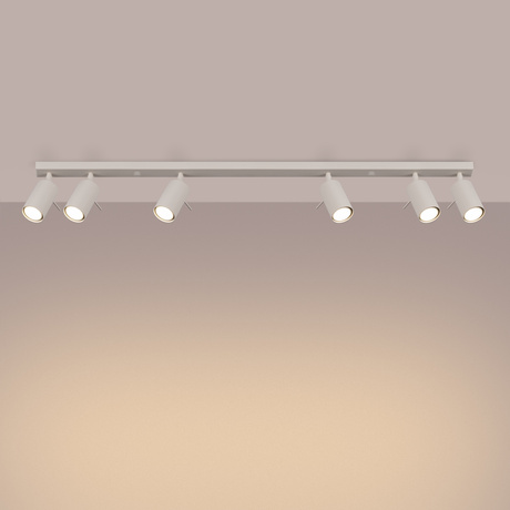 Plafon RING 6L beżowy + 6x Żarówka LED GU-10 4000K Zimna 7W 530lm