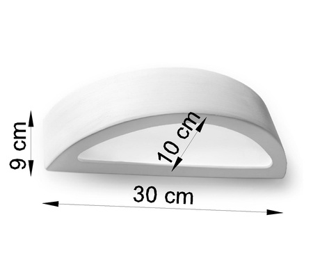 Kinkiet ceramiczny ATENA 30 biały + 1x Żarówka LED E27 3000K Ciepła 7,5W 620lm