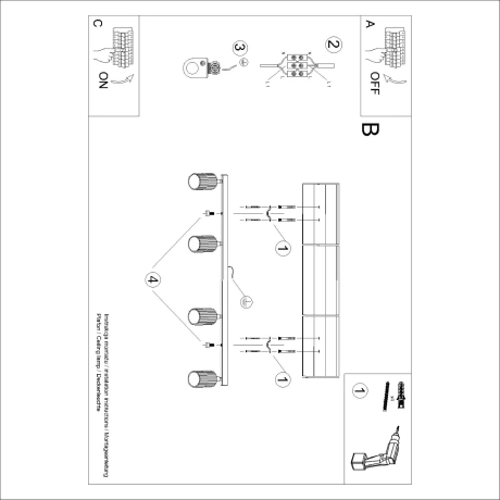 Plafon KARBON 4L biały