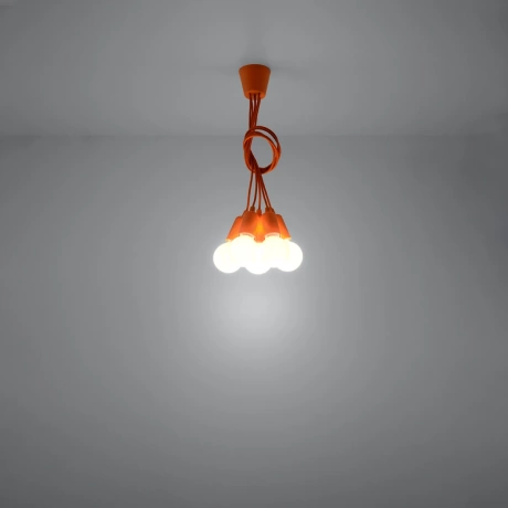 Lampa wisząca DIEGO 5 pomarańczowa