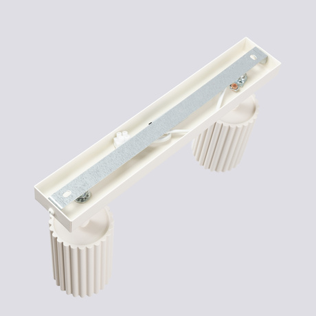 Plafon KARBON 2 beżowy + 2x Żarówka LED GU-10 4000K Zimna 7W 530lm