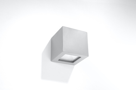 Kinkiet ceramiczny LEO szary + 1x Żarówka LED E27 4000K Zimna 7,5W 650lm