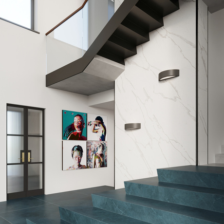 Kinkiet ceramiczny ATENA czarny + 1x Żarówka LED E27 4000K Zimna 7,5W 650lm