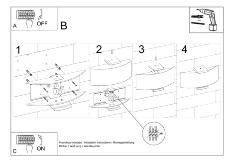 Kinkiet EMILIO + 2x Żarówka LED E14 3000K 8W 620lm