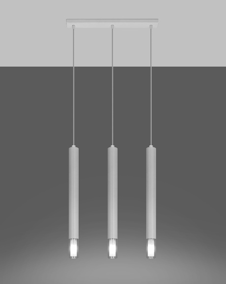 Lampa wisząca WEZYR 3 biała + 3x Żarówka LED G9 4000K Zimna 4,5W 530lm