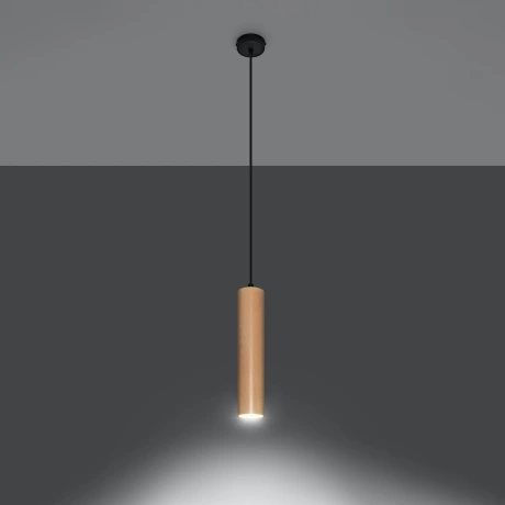 Lampa Wisząca LINO 1 naturalne drewno