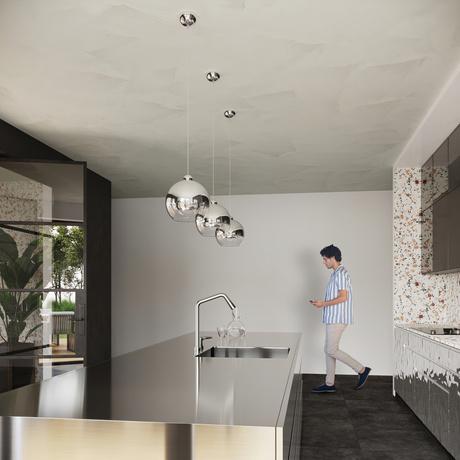 Lampa wisząca COSMO 25 chrom + 1x Żarówka LED E27 4000K Zimna 7,5W 650lm