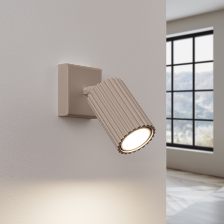 Kinkiet KARBON taupe + 1X Żarówka LED GU-10 4000K Zimna 7W 530lm