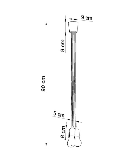 Lampa wisząca DIEGO 3 pomarańczowa + 3x Żarówka LED E27 4000K Zimna 7,5W 650lm