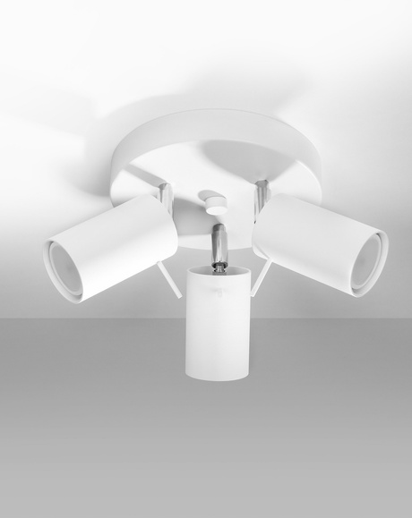 Plafon RING 3P biały + 3x Żarówka LED GU-10 3000K Ciepła 7W 620lm