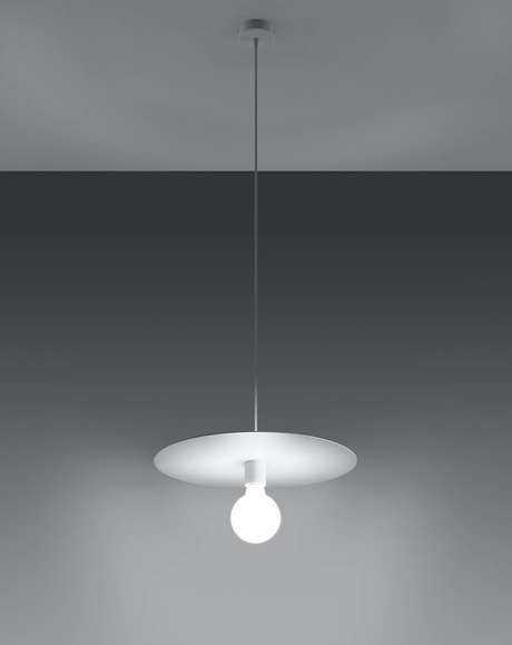 Lampa wisząca FLAVIO biała + 1x Żarówka LED E27 4000K Zimna 7,5W 650lm