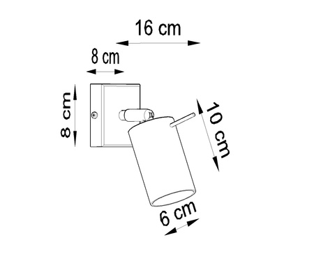 Kinkiet RING szary + 1x Żarówka LED GU-10 3000K Ciepła 7W 620lm