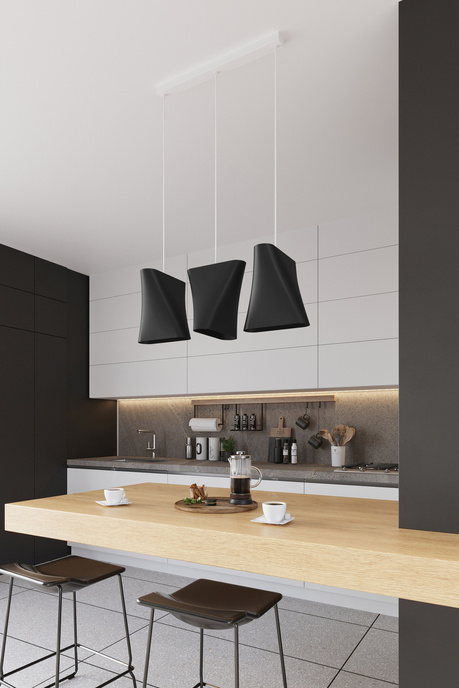 Żyrandol BLUM 1 czarny + 1x Żarówka LED E27 3000K Ciepła 7,5W 620lm