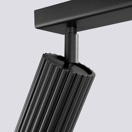 Plafon KARBON 2 czarny + 2x Żarówka LED GU-10 3000K Ciepła 7W 510lm