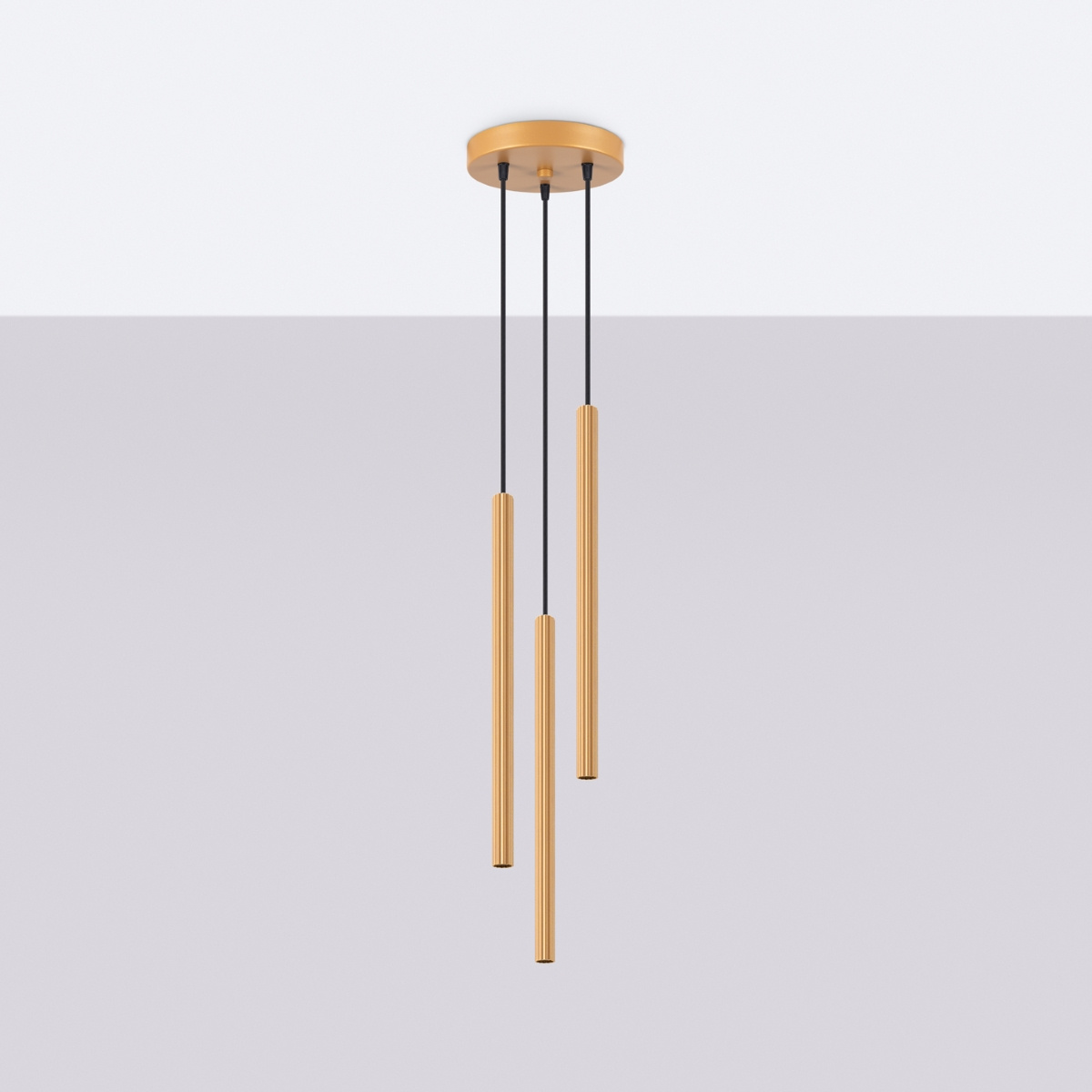 Lampa wisząca ARCHE 3P złota + 3x Żarówka LED G9 4000K Zimna 3W 204lm