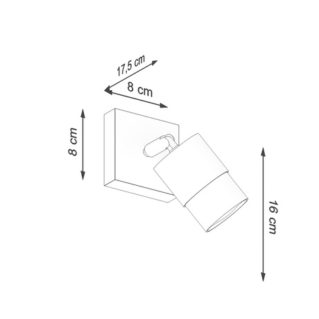 Kinkiet NERO czarny/chrom + 1x Żarówka LED GU-10 4000K Zimna 7W 630lm