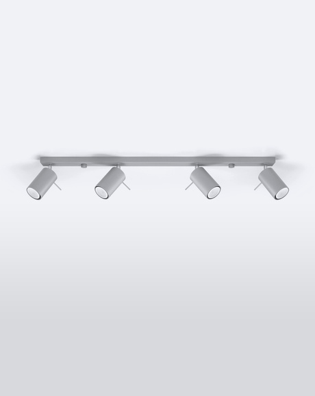 Plafon RING 4L Szary + 4x Żarówka LED GU-10 3000K Ciepła 7W 620lm