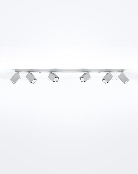 Plafon MERIDA 6L szary + 6x Żarówka LED GU-10 4000K Zimna 7W 630lm
