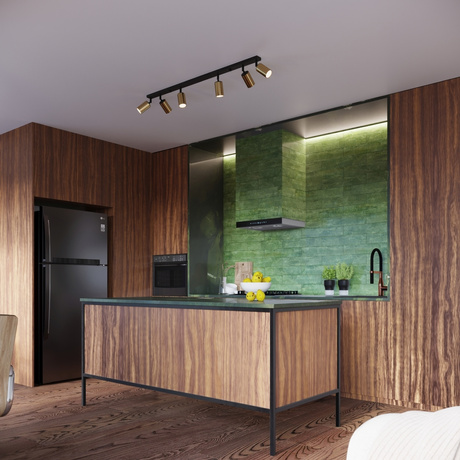 Kinkiet WINX czarny/złoty + 1x Żarówka LED GU-10 3000K Ciepła 7W 510lm