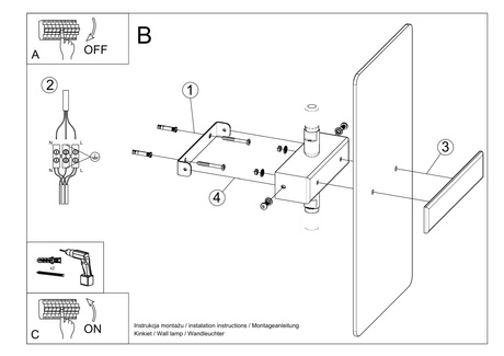 Kinkiet AZALIA + 2x Żarówka LED G9 4000K Zimna 4,5W 530lm