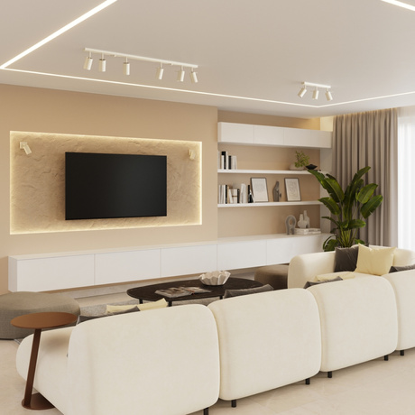 Plafon RING 6L beżowy + 6x Żarówka LED GU-10 3000K Ciepła 7W 510lm