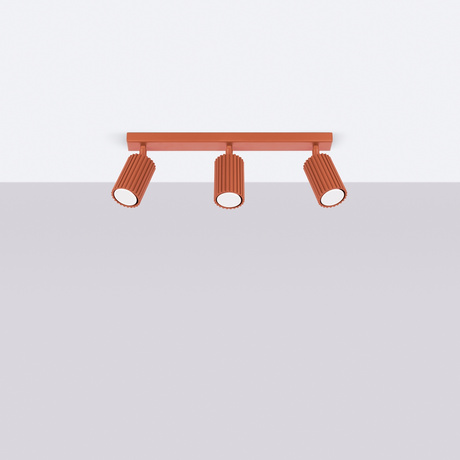 Plafon KARBON 3L ochra czerwona + 3x Żarówka LED GU-10 3000K Ciepła 7W 510lm