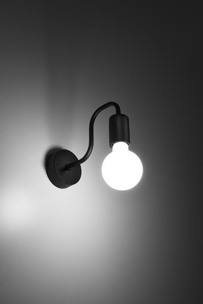 Kinkiet VECTOR czarny + 1x Żarówka LED E27 4000K Zimna 7,5W 650lm