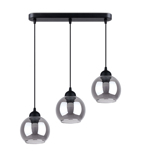 Lampa wisząca ALINO 3 czarna + 3x Żarówka LED E27 4000K Zimna 7,5W 690lm