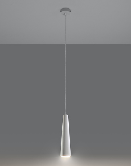 Lampa wisząca ceramiczna ELECTRA biała + 1x Żarówka LED GU-10 4000K Zimna 7W 630lm