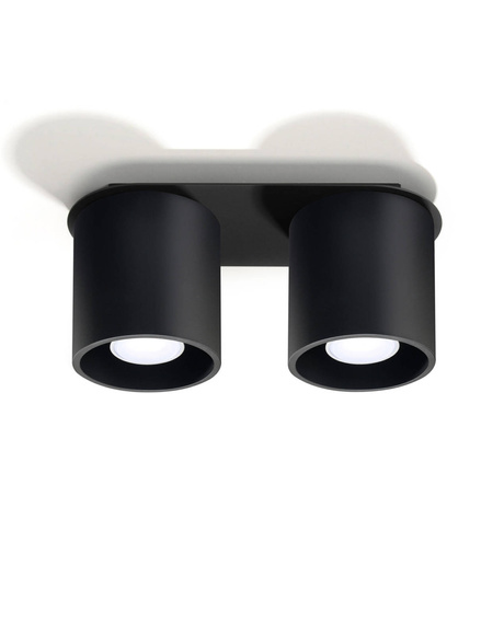 Plafon ORBIS 2 czarny + 2x Żarówka LED GU-10 4000K Zimna 7W 630lm