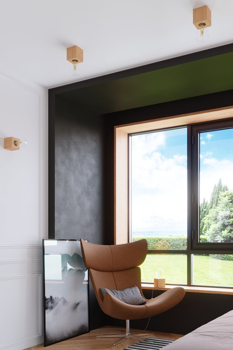 Kinkiet ARIZ naturalne drewno + 1x Żarówka LED E27 3000K Ciepła 7,5W 620lm