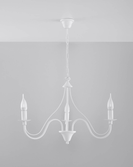 Żyrandol MINERWA 3 biały + 3x Żarówka LED E14 4000K Zimna 7,5W 650lm