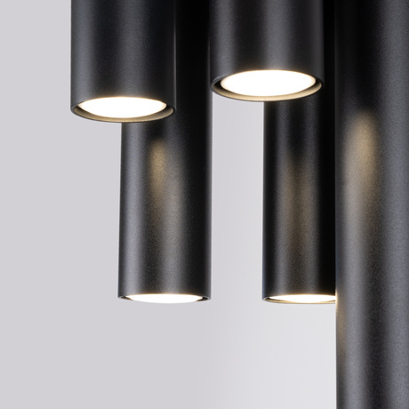 Plafon LAGOS 5P czarny + 5x Żarówka LED GU-10 4000K Zimna 7W 530lm