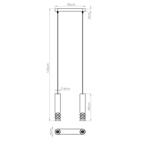 Lampa wisząca LIRO 2 biały + 2X Żarówka LED GU-10 3000K Ciepła 7W 510lm