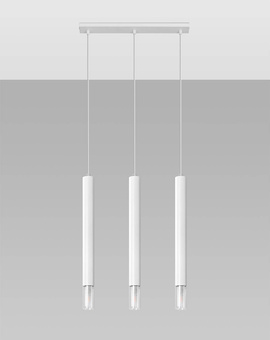 Lampa wisząca WEZYR 3 biała + 3x Żarówka LED G9 4000K Zimna 4,5W 530lm