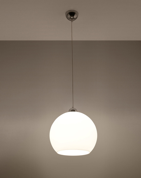 Lampa wisząca BALL biały + 1x Żarówka LED E27 3000K Ciepła 7,5W 620lm