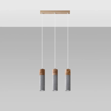 Lampa wisząca ZANE 3 szara