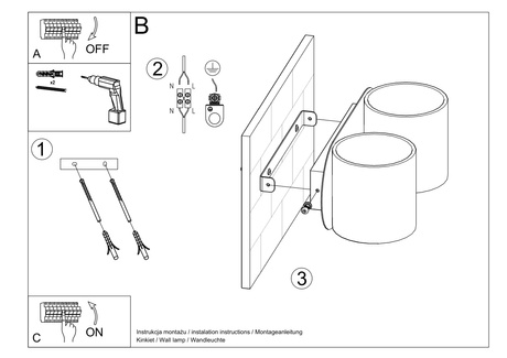 Kinkiet ORBIS 2 szary + 2x Żarówka LED G9 3000K Ciepła 4,5W 510lm