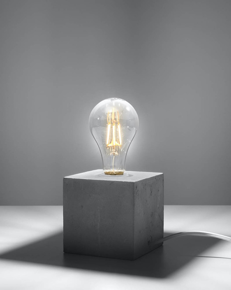 Lampa biurkowa ARIZ beton + 1x Żarówka LED E27 4000K Zimna 7,5W 650lm
