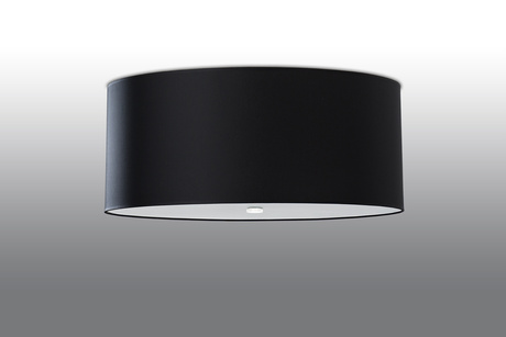 Plafon OTTO 70 czarny + 6x Żarówka LED E27 4000K Zimna 7,5W 650lm