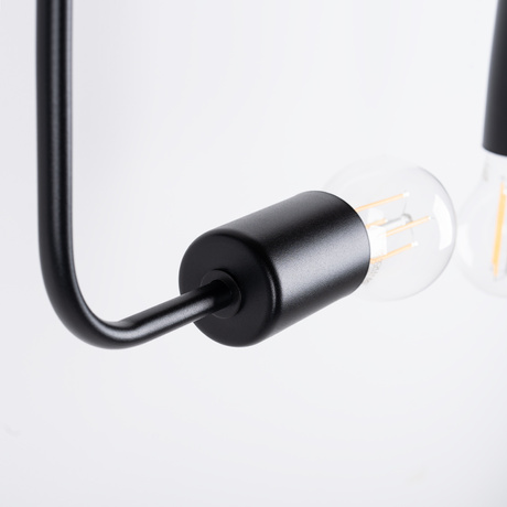 Żyrandol VECTOR 8 czarny + 8X Żarówka LED E27 3000K 7W 760lm