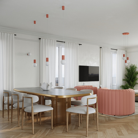 Lampa wisząca HALO 1 brzoskwiniowa + 1x Żarówka LED G9 4000K Zimna 4,5W 460lm