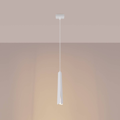 Lampa wisząca PRYSM 1 biała + 1x Żarówka LED G9 4000K Zimna 4,5W 460lm