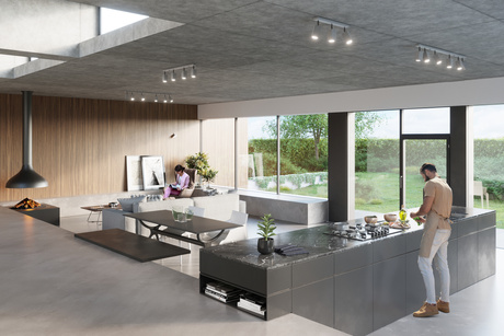 Kinkiet MERIDA 1 szary + 1x Żarówka LED GU-10 4000K Zimna 7W 630lm